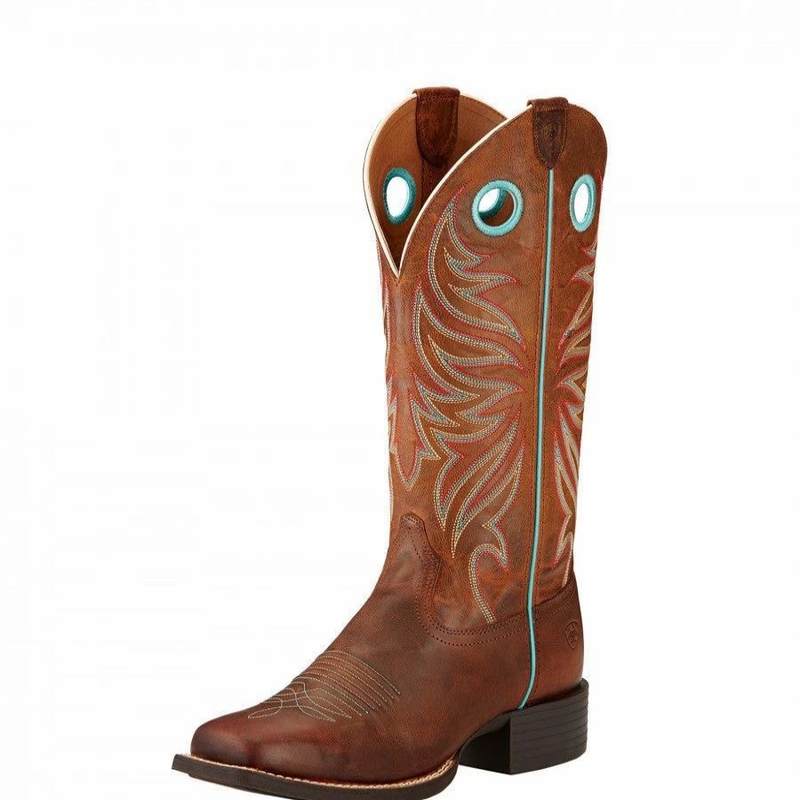 Boots & Shoes * | Ariat Women'S Square Toe "Round-Up Ryder"