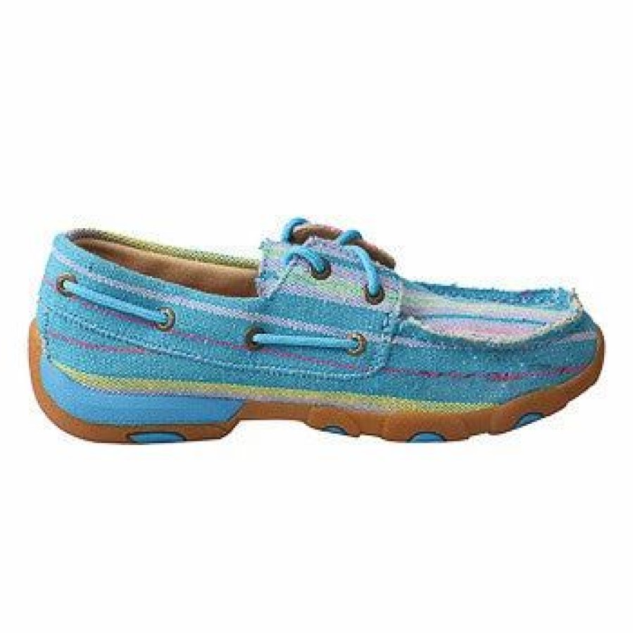 Boots & Shoes * | Twisted X Women'S Blue Canvas Stripe Shoe