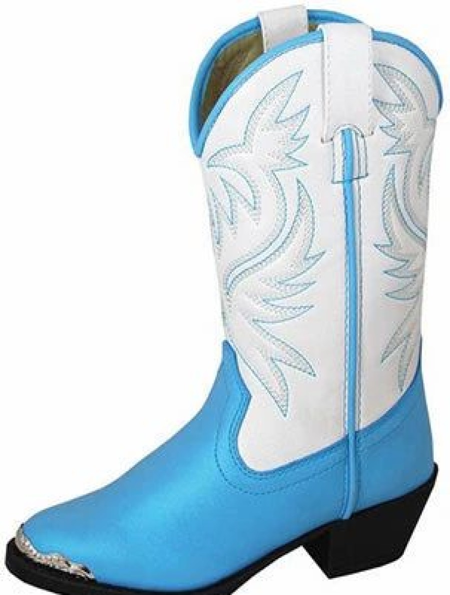 Boots & Shoes * | Smoky Mountain Boots Toddler'S Blue And White Western Toe Boots