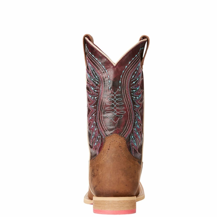 Boots & Shoes * | Ariat Kid'S Sunset And Purple Vaquera Square Toe Boot