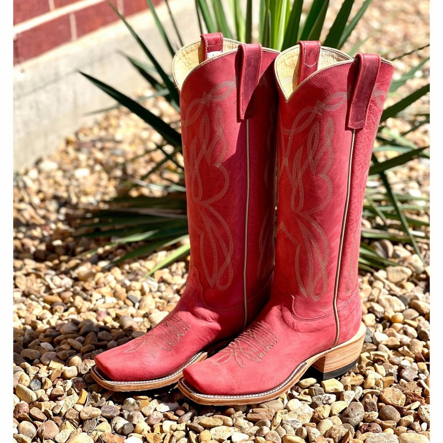 Boots & Shoes * | Olathe Boot Olathe Cherry Red Buffamonte Boots