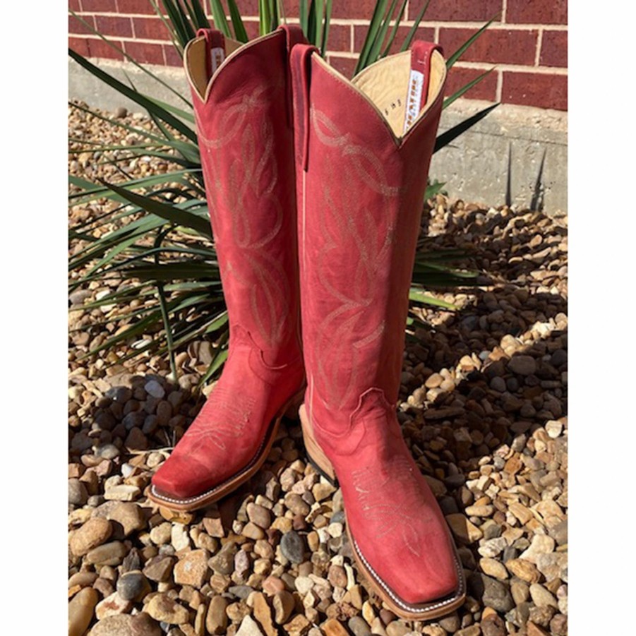 Boots & Shoes * | Olathe Boot Olathe Cherry Red Buffamonte Boots