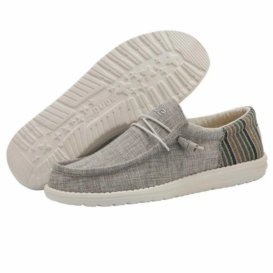 Boots & Shoes * | Heydude Hey Dude Men'S Grey Stripe Wally Funk