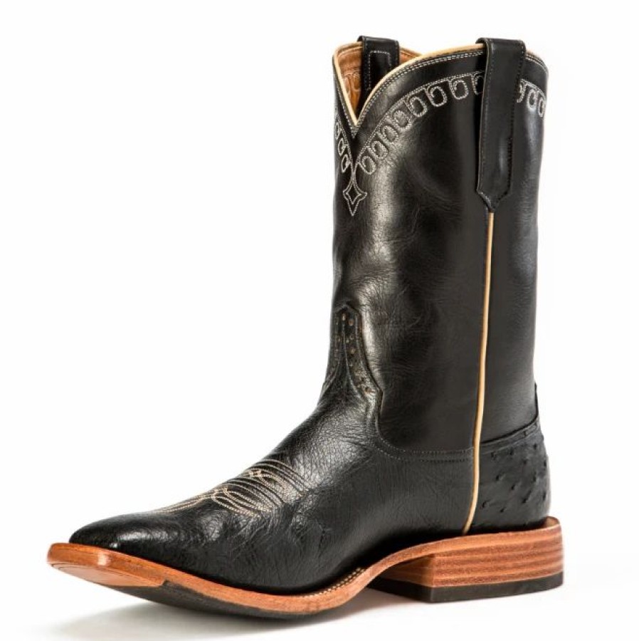 Boots & Shoes * | Rios Of Mercedes, Black Smooth Quill Ostrich Square Toe