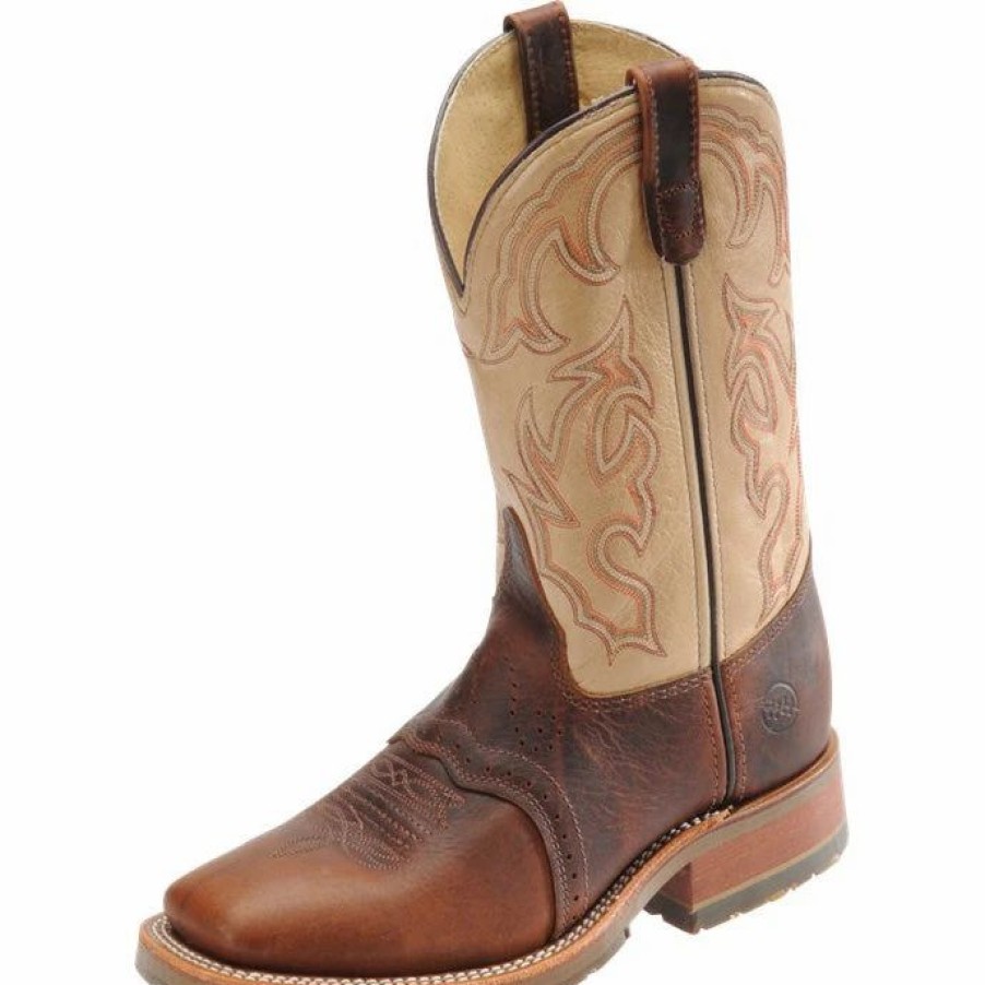 Boots & Shoes * | Double-H Boots Double H Men'S Graham Bison & Taupe Steel Toe Wide Square Toe Roper