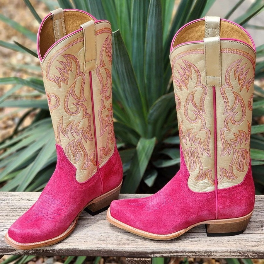 Boots & Shoes * | Macie Bean Hot Pink Square Toe Boots