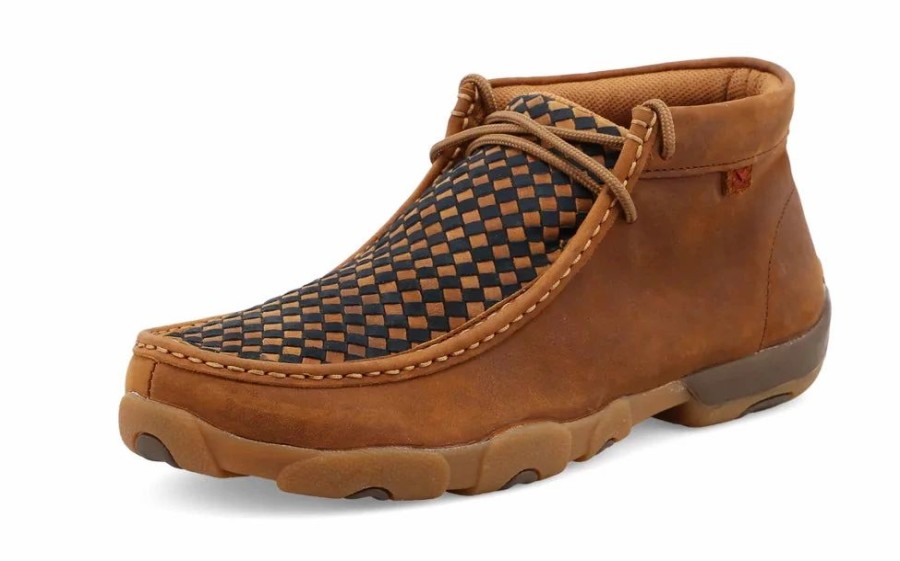 Boots & Shoes * | Twisted X Men'S Saddle And Navy Weave Driving Moc