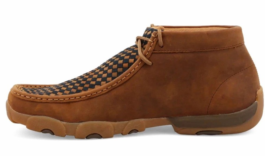 Boots & Shoes * | Twisted X Men'S Saddle And Navy Weave Driving Moc