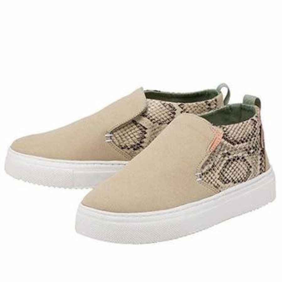 Boots & Shoes * | Heydude Hey Dude Peyton Snake Beige