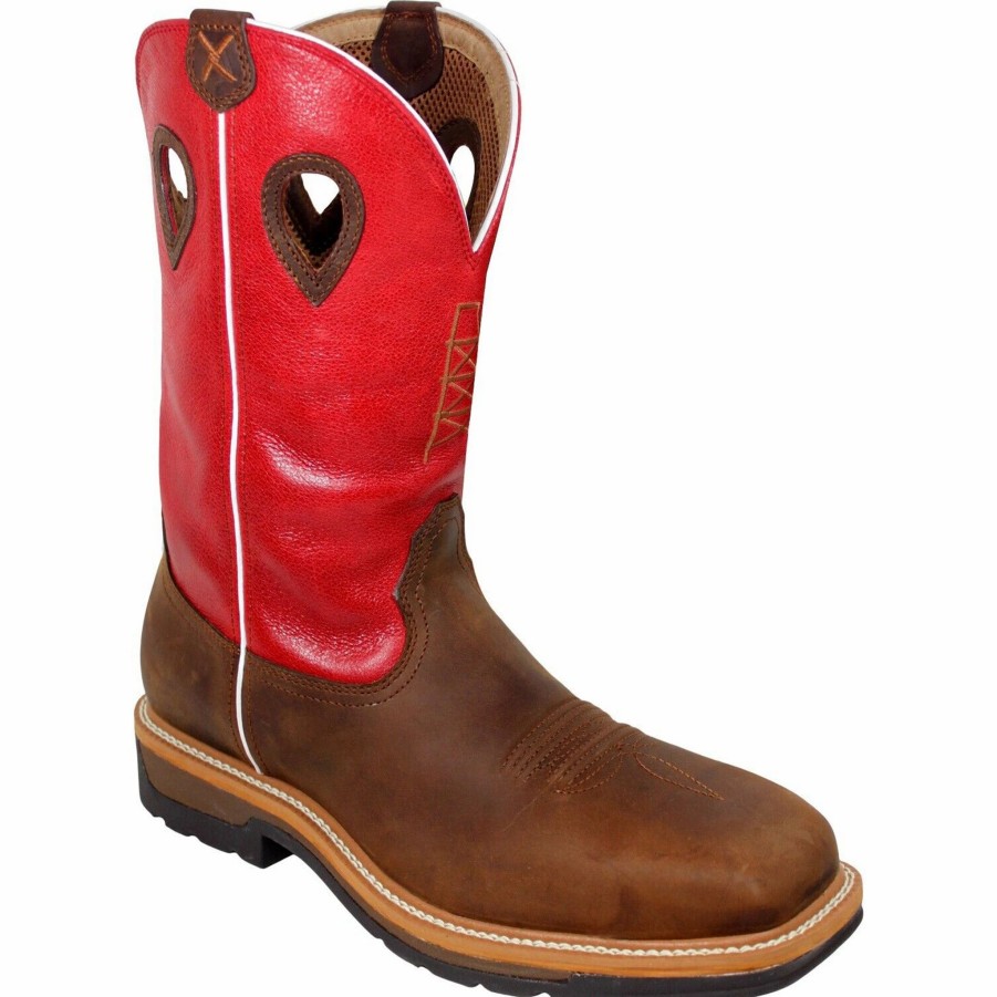 Boots & Shoes * | Twisted X Men'S Red Composite Square Toe Waterproof Boot