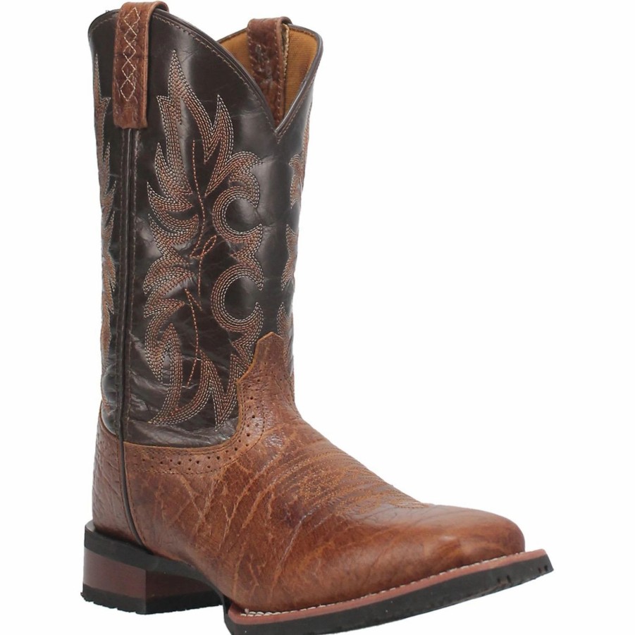 Boots & Shoes * | Dan Post Boot Company Dan Post Brown & Black Broken Bow Square Toe