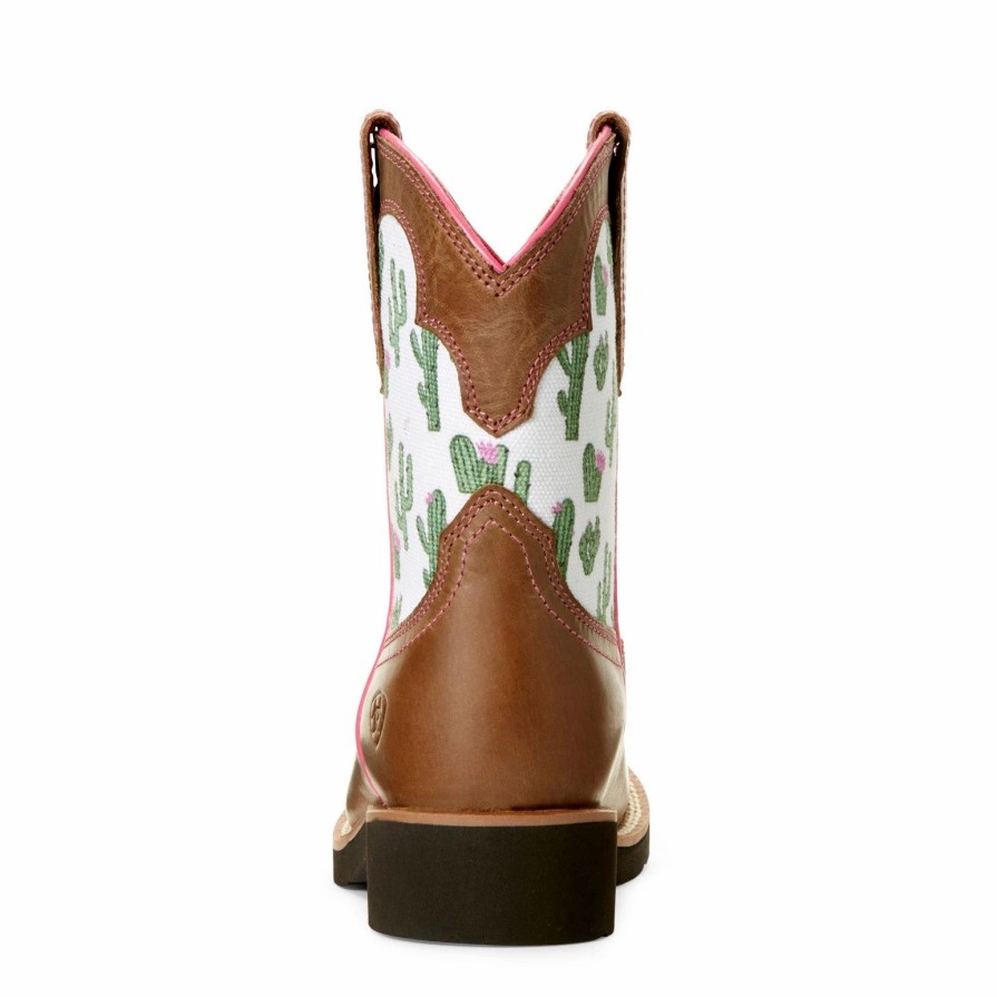 Boots & Shoes * | Ariat Kid'S Brown Cactus Fatbaby Round Toe Boot