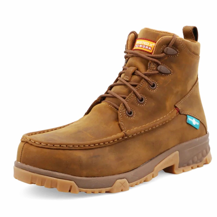 Boots & Shoes * | Twisted X Men'S Waterproof Nano Comp Toe 6 Lacer Work Boot