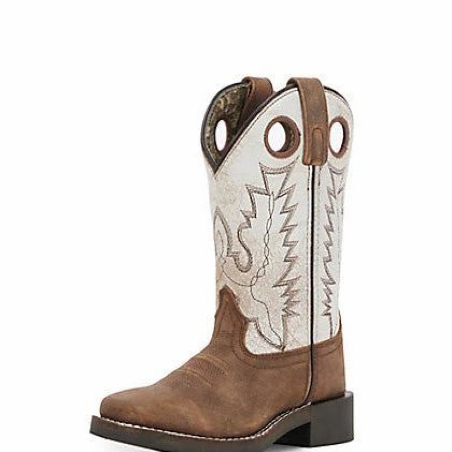 Boots & Shoes * | Smoky Mountain Boots Kid'S Distressed Brown And Antique White Boots