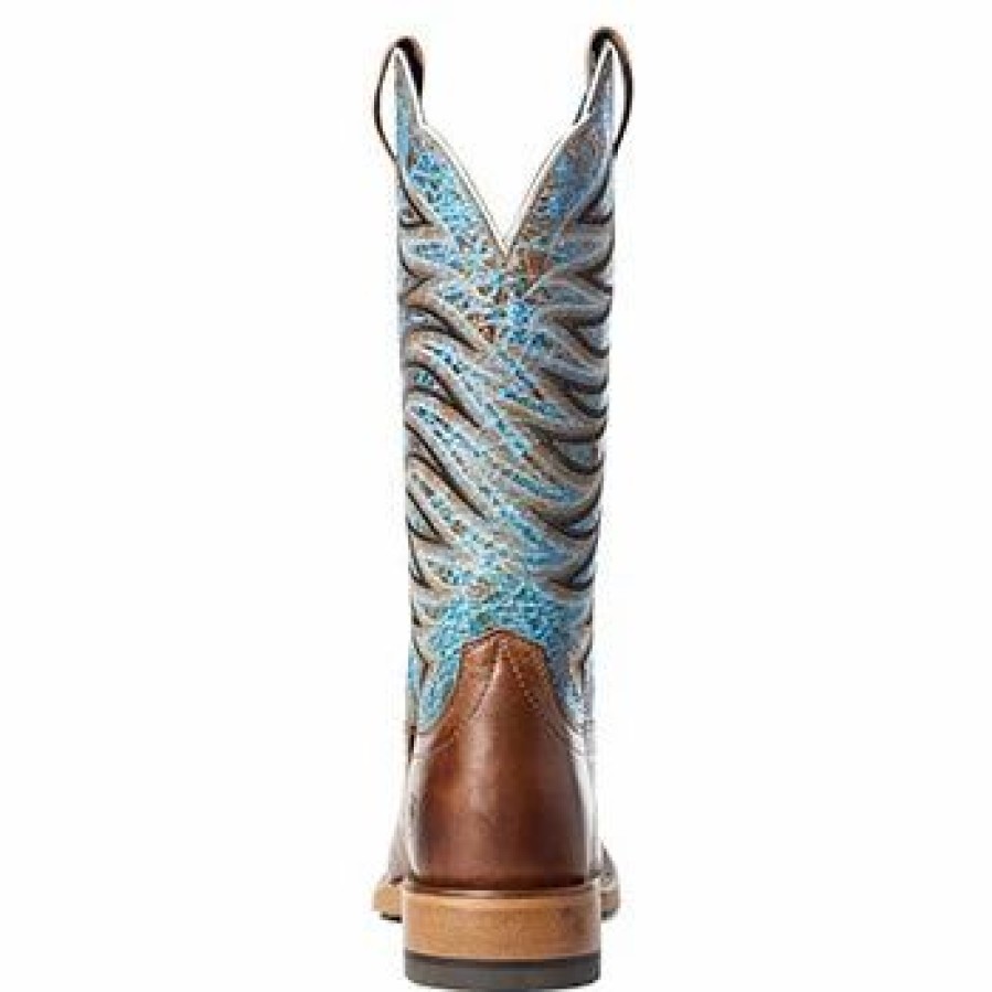 Boots & Shoes * | Ariat Brown/Blue Square Toe