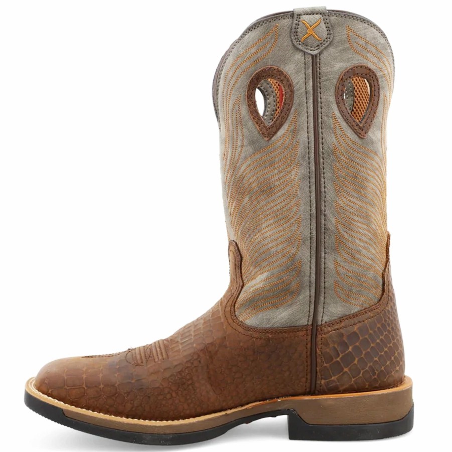 Boots & Shoes * | Twisted X 12 Brown And Grey Caiman Tech X Boots