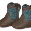 Boots & Shoes * | M&F Western Products, Inc Infant Brown And Green Open Range Baby Boots