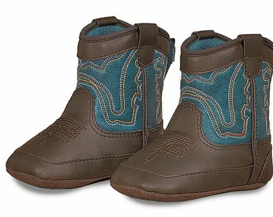 Boots & Shoes * | M&F Western Products, Inc Infant Brown And Green Open Range Baby Boots