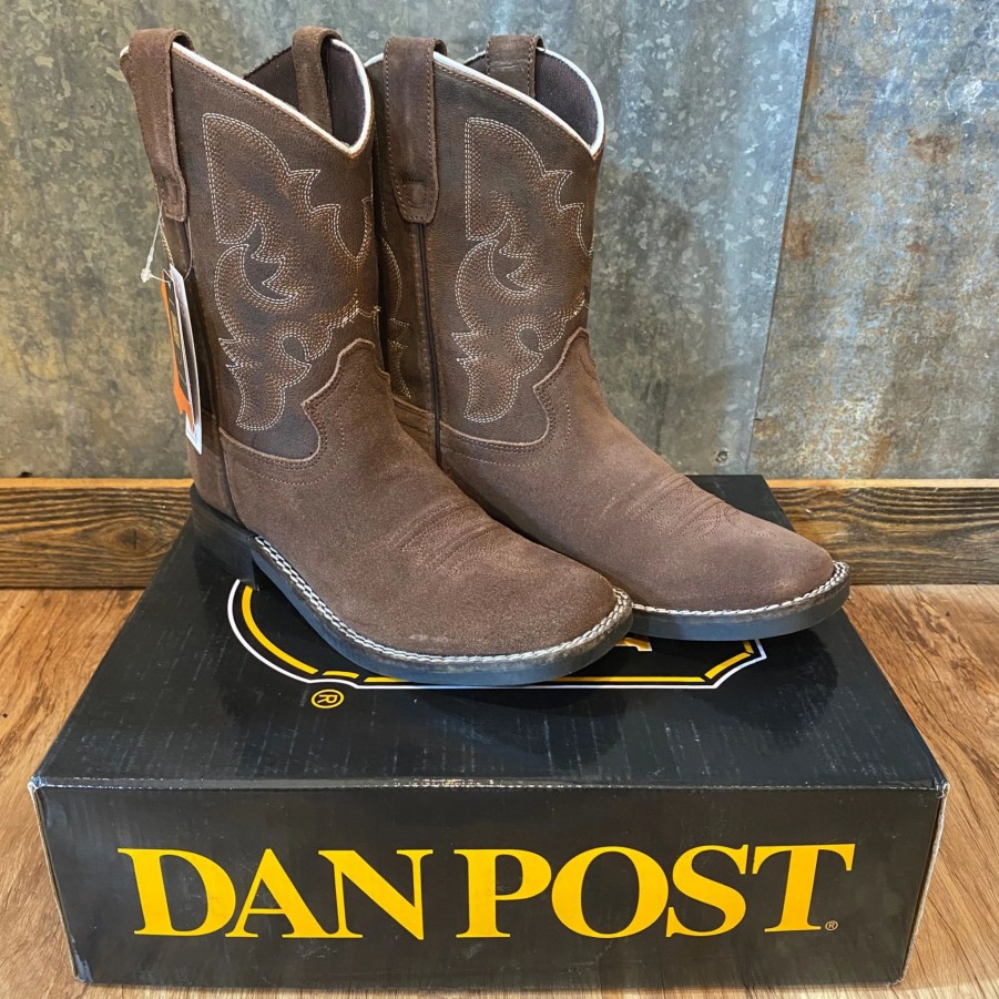 Boots & Shoes * | Dan Post Boot Company Dan Post Brown Suede Kids Boot