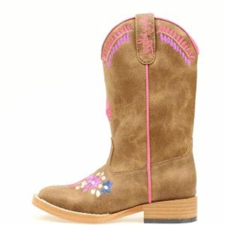 Boots & Shoes * | M&F Western Products Sashay Brown Flower Square Toe