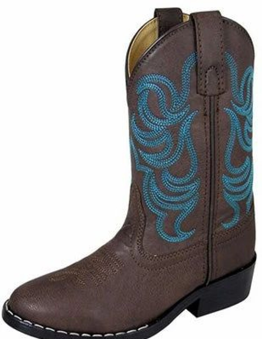 Boots & Shoes * | Smoky Mountain Boots Toddler'S Monterey Brown Turquoise Stitched Boots