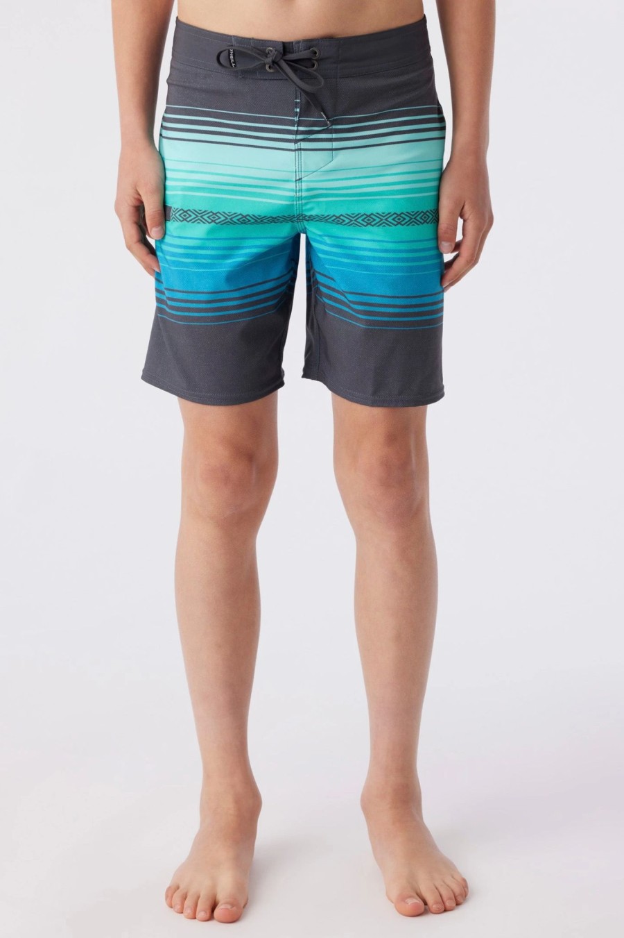 Boys * | O'Neill Hyperfreak Heat Stripe Line 16" Boardshort Graphite