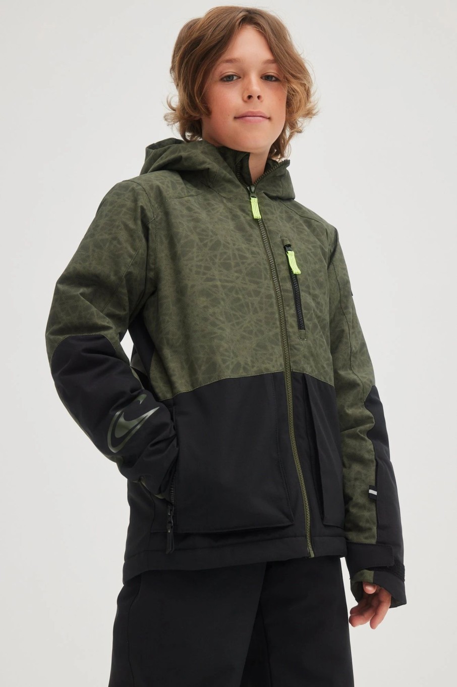 Boys * | O'Neill Texture Jacket Green Pet