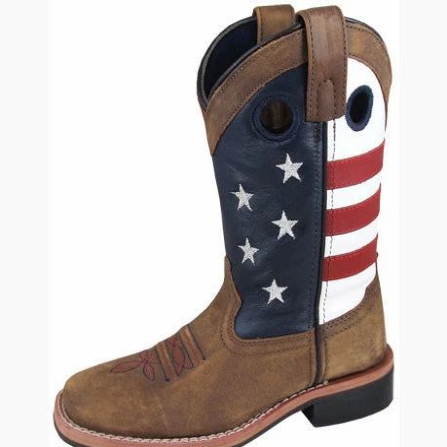 Boots & Shoes * | Smoky Mountain Boots Smoky Mountain Child'S Red White And Blue Square Toe Boot