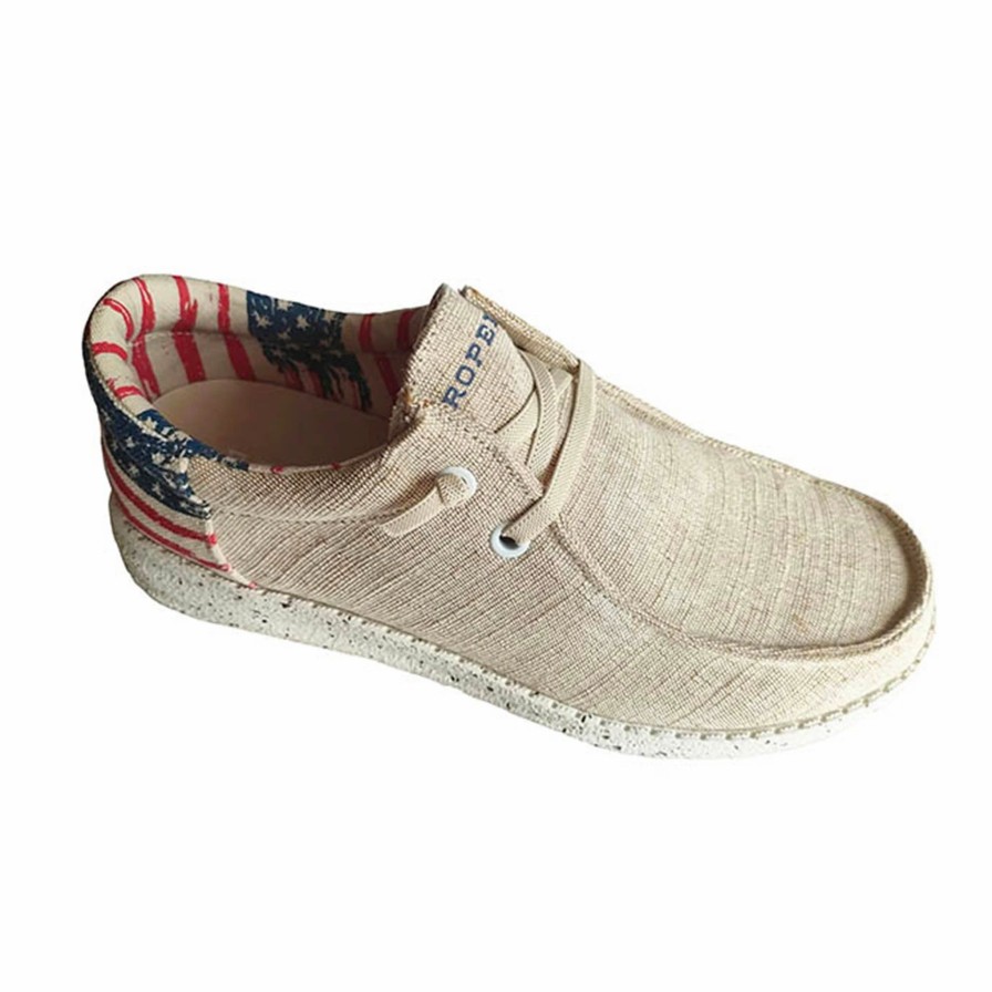 Boots & Shoes * | Kid'S Roper Beige Patriotic Causal Shoe