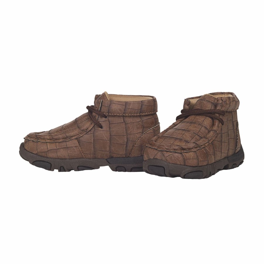 Boots & Shoes * | Twister Boy'S Brown Gator Ramsey Shoes