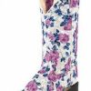 Boots & Shoes * | Jama Corporation Old West Children'S White And Lilac Floral Square Toe Boots