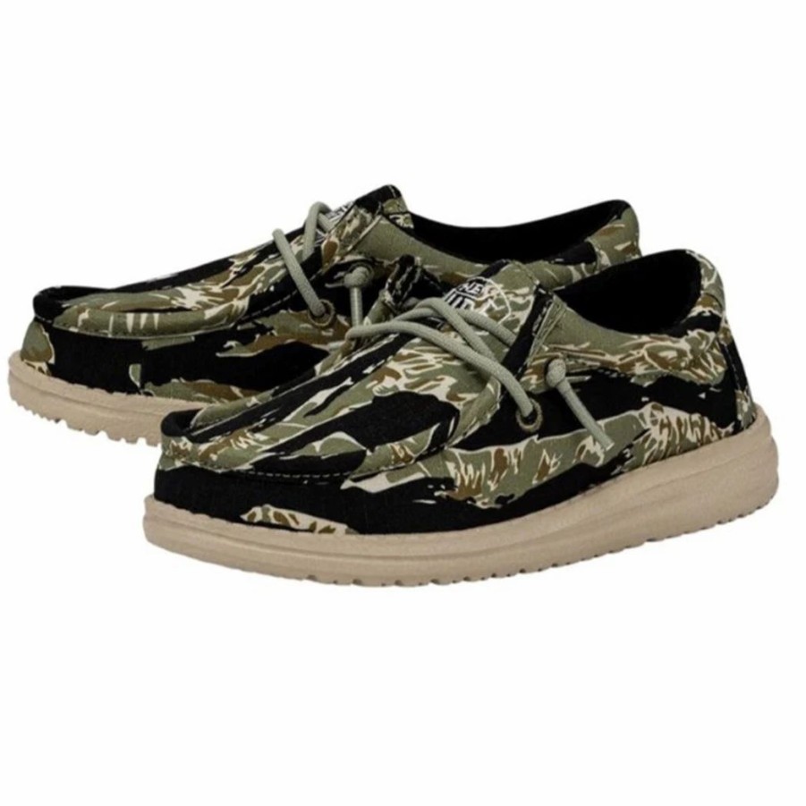 Boots & Shoes * | Heydude Hey Dude Wally Youth Ripstop Tiger Stripe Camo