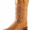 Boots & Shoes * | Jama Corporation Old West Youth Tan Multi Stitched Square Toe Boots