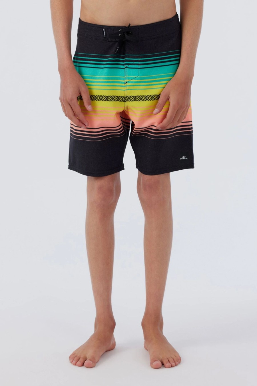 Boys * | O'Neill Hyperfreak Heat Stripe Line 16" Boardshort Black