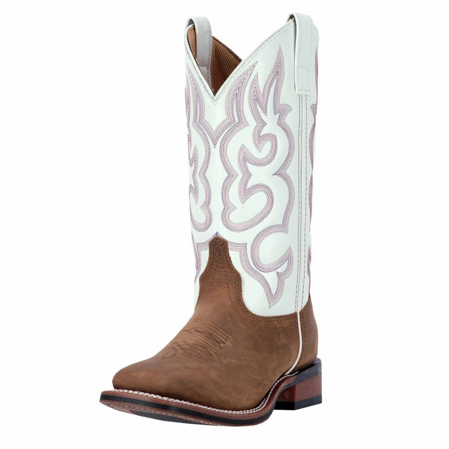 Boots & Shoes * | Dan Post Boot Company Laredo Women'S White Mesquite Square Toe Boot