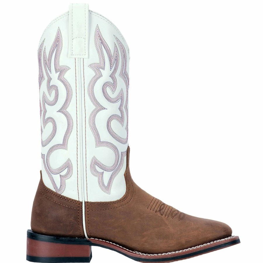 Boots & Shoes * | Dan Post Boot Company Laredo Women'S White Mesquite Square Toe Boot