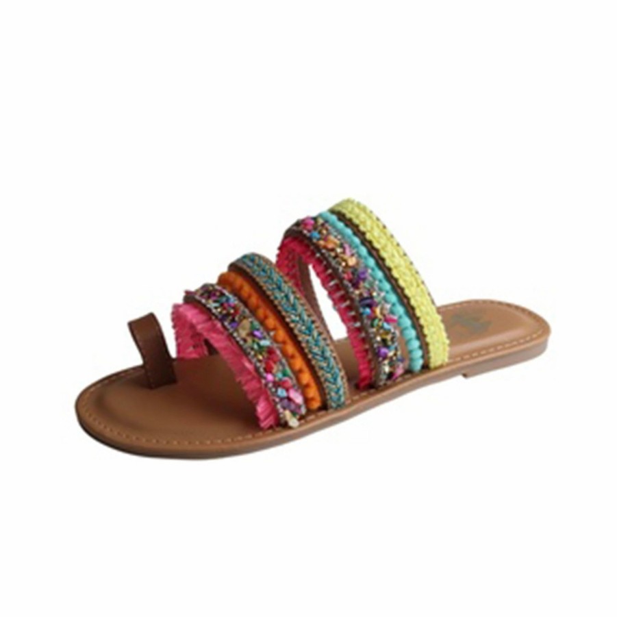 Boots & Shoes * | Camel Threads Women'S Boho Lively Multi Colored Sandal