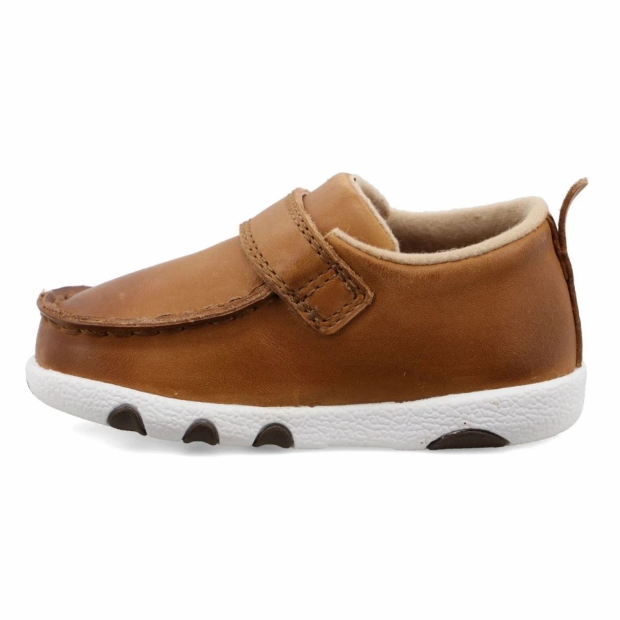 Boots & Shoes * | Twisted X Infant Tan Leather Velcro Driving Mocc