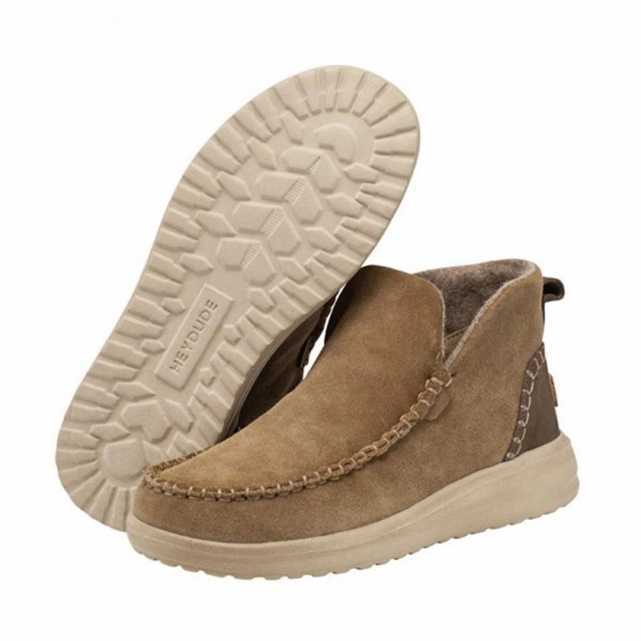 Boots & Shoes * | Heydude Hey Dude Women'S Denny Suede Chestnut