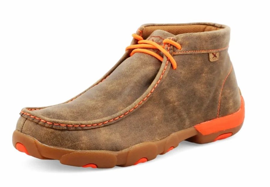 Boots & Shoes * | Twisted X Men'S Brown & Orange Driving Moc