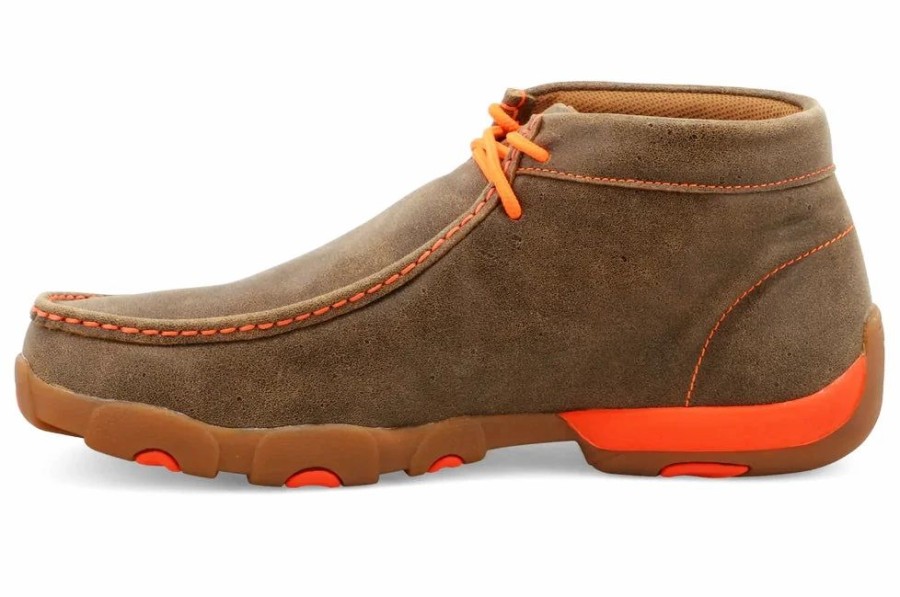 Boots & Shoes * | Twisted X Men'S Brown & Orange Driving Moc