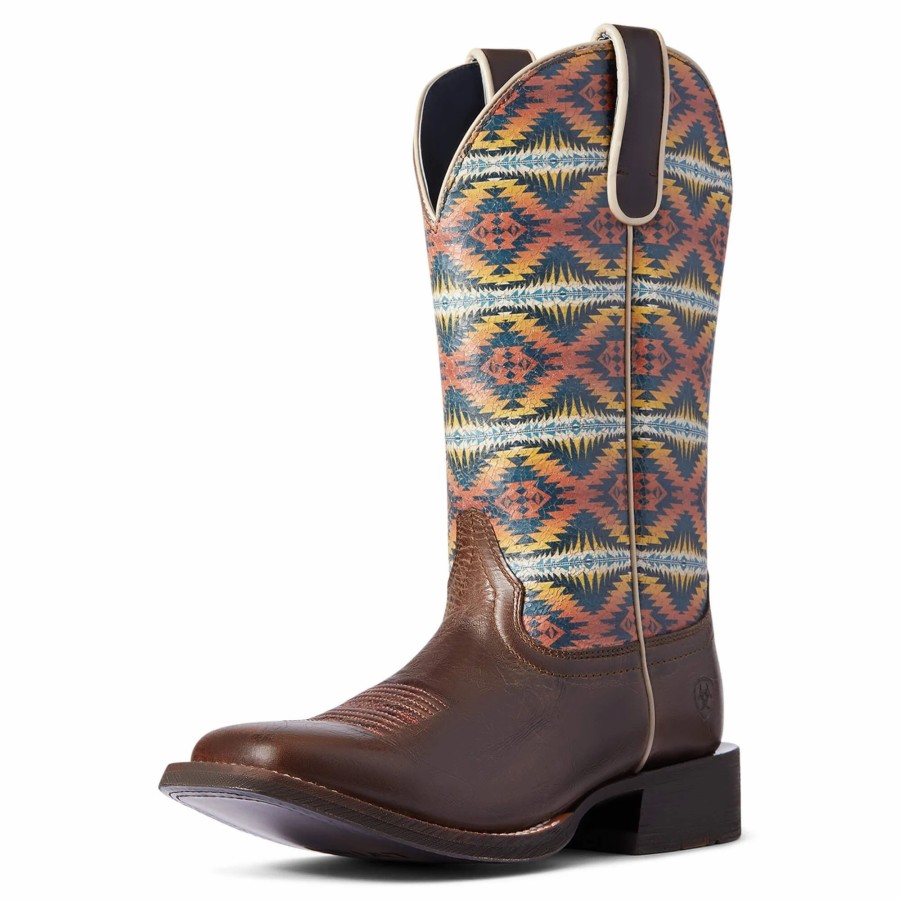 Boots & Shoes * | Ariat Women'S Brown Pendleton Circuit Square Toe