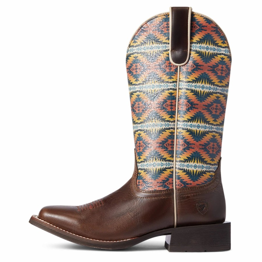 Boots & Shoes * | Ariat Women'S Brown Pendleton Circuit Square Toe