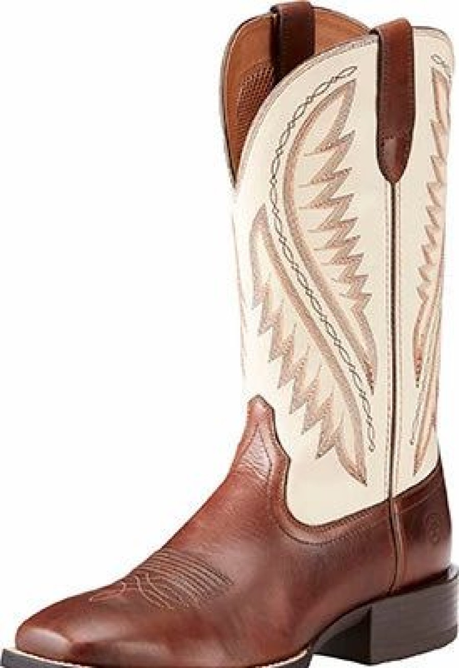 Boots & Shoes * | Ariat Men'S Nutmeg, Cream And Brown Sport Stonewall Boots