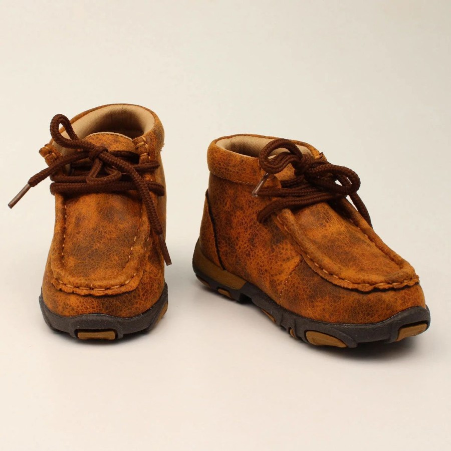 Boots & Shoes * | M&F Western Products Toddler Brown Gentry Driving Moc