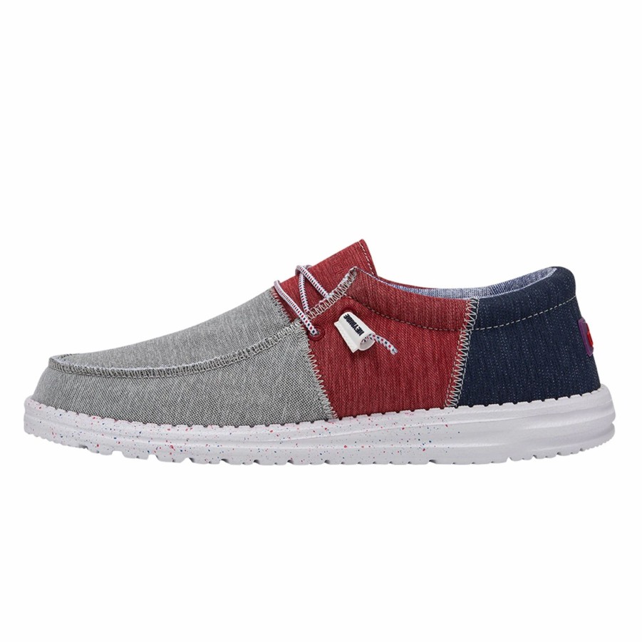 Boots & Shoes * | Heydude Hey Dude Men'S Wally Sox Tri Fans- Red White Blue