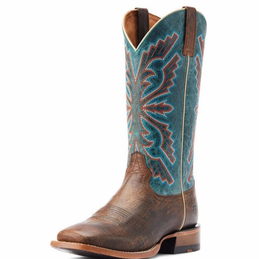 Boots & Shoes * | Ariat Men'S Brown & Teal Sting Boots