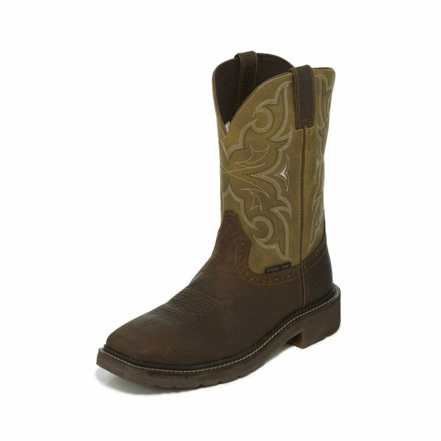 Boots & Shoes * | Justin Men'S Amarillo Cactus Steel Square Toe Boot