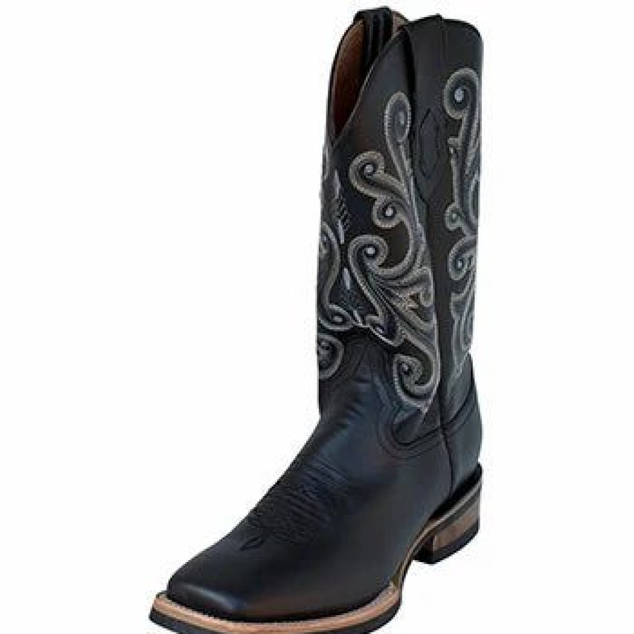 Boots & Shoes * | Ferrini Black French Square Toe Boots