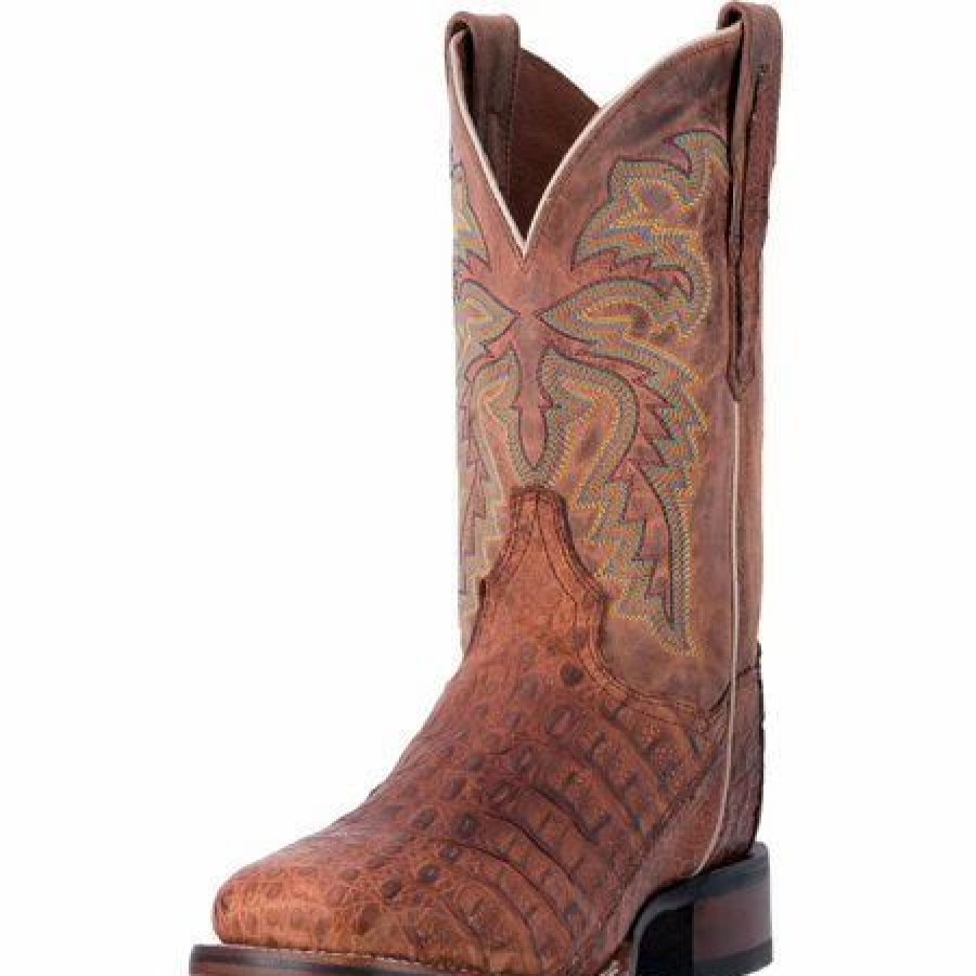 Boots & Shoes * | Dan Post Boot Company Dan Post Cognac Caiman Square Toe Boot